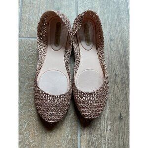 Women's NWOT Melissa+Campana Rose Gold Flats Sz 8